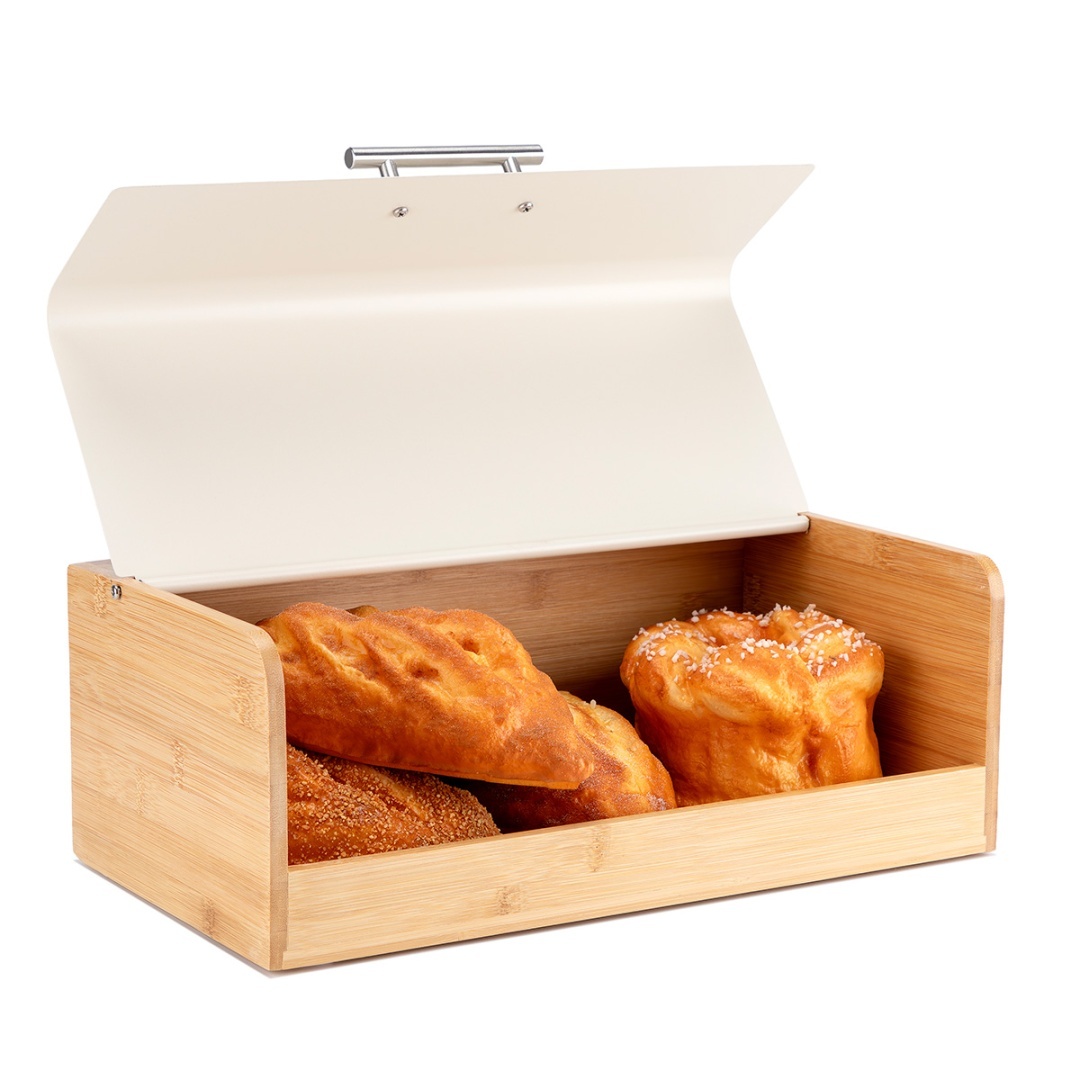 CHLEBAK BAMBUSOWY POJEMNIK NA PIECZYWO E-6075 KREMOWY